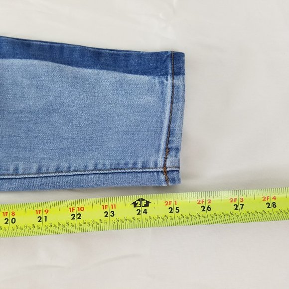 CP Jeans Juniors 5 Mid Rise Womens Two Tone Skinny Leg Light Wash Blue Denim - Picture 7 of 13